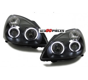 Paire de phares Angel Eyes noir pour Renault CLIO 2001-2005 - GO4413980